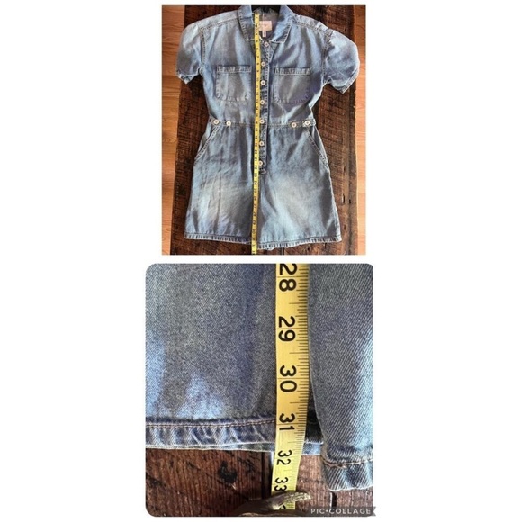 Jessica Simpson denim jean Christen romper shorts jumpsuit size small - Picture 7 of 14
